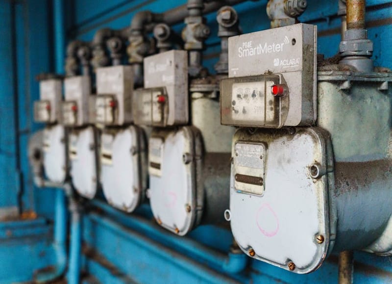 Smart electricity meter on a UK home wall - required for British Gas EV Power tariff.